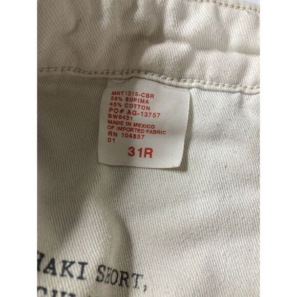 Adriano Goldschmied Khaki Distressed Chino Flat Front Relaxed Fit Short Mens 31 - Picture 5 of 11